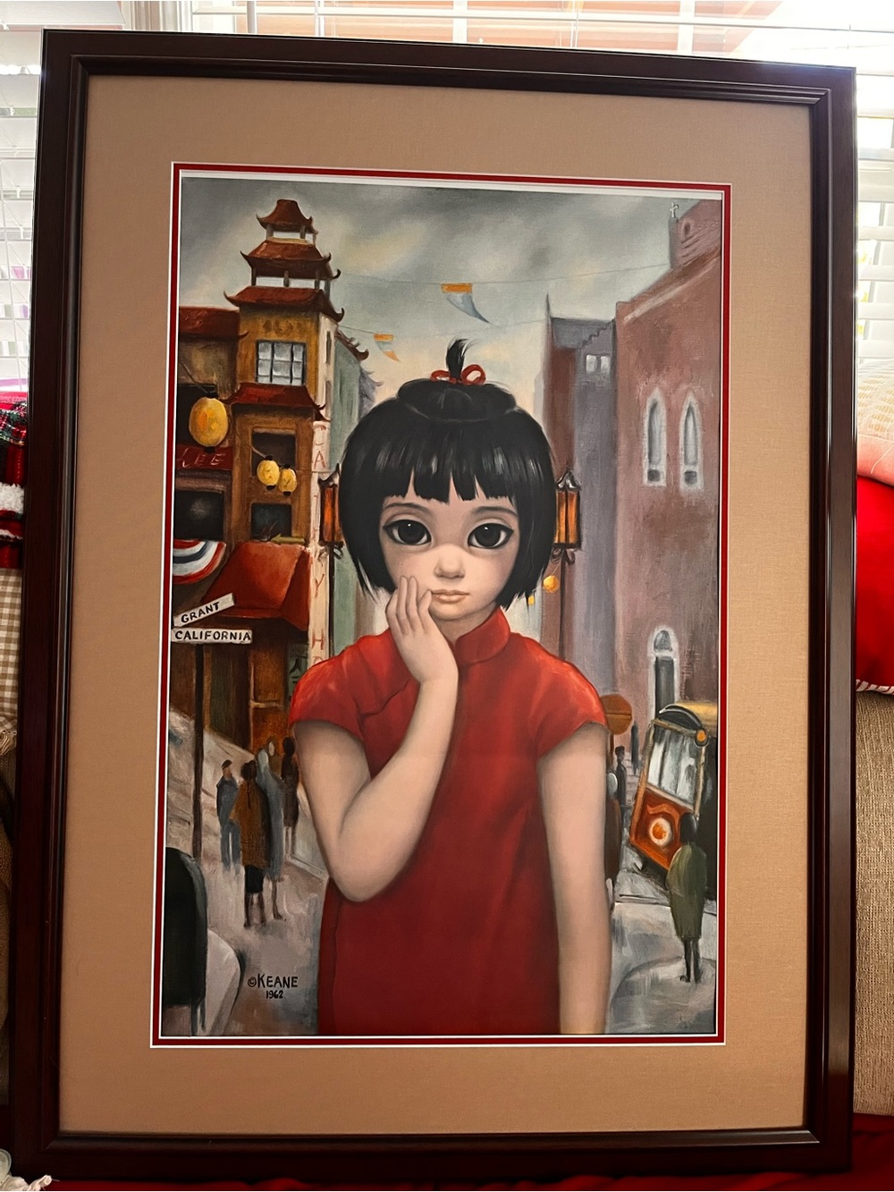 Margaret Keane “Grant Avenue”Framed & Custom Matted Print